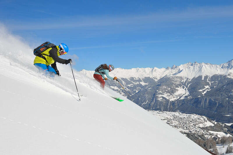 Skifahren bei Neuschnee in Serfaus-Fiss-Ladis
